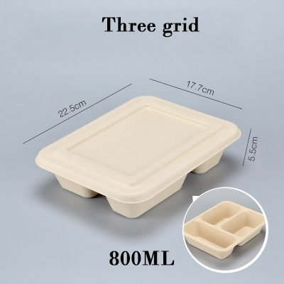 10 PCS Bento Box Eco-Friendly Lunch Box Food Container Disposable Pulp Microwavable Dinnerware Home Healthy Material Lunch Box