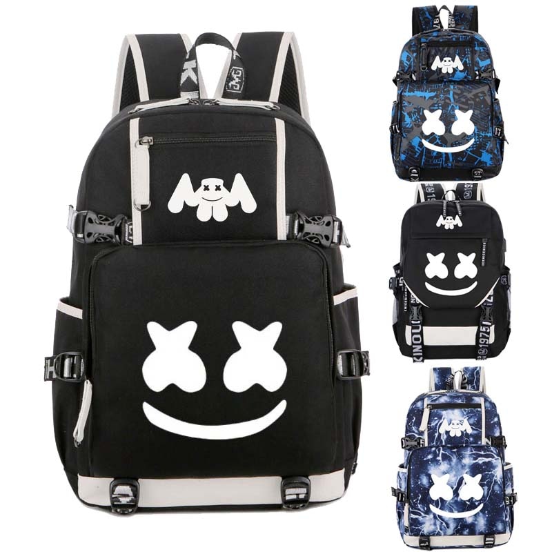 DJ Marshmellow Backpack multifunction backpack for teenagers Men women's Student School Bags travel Luminous Bag Laptop Bag