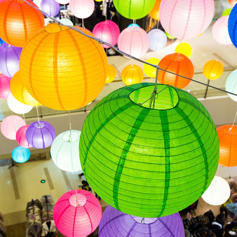 20cm Round Paper Lantern Paper Flower Balls Honeycomb Ball Hanging Lanterns For Wedding Party Decoration supplies
