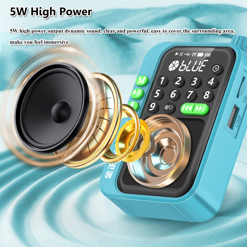 Mini kieszonkowe radio FM Odbiornik radiowy cyfrowy o wysokiej czułości Bezprzewodowy głośnik Bluetooth z wyświetlaczem LED Nagrywanie czasu uśpienia