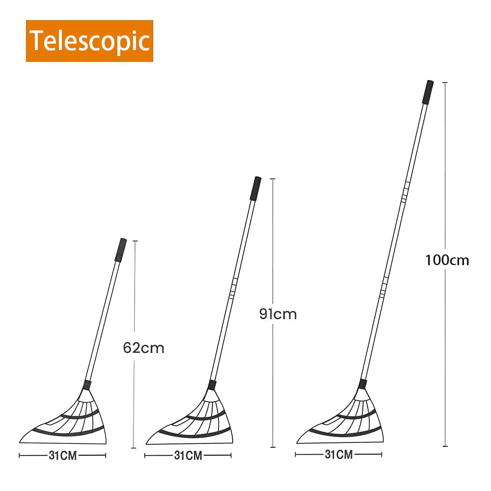 Multifunctional Magic Broom Sweeper Remove Dirt and Hair Rubber Mop Water Sweepe with Squeegee Glass Wiper for Room, Bathroom