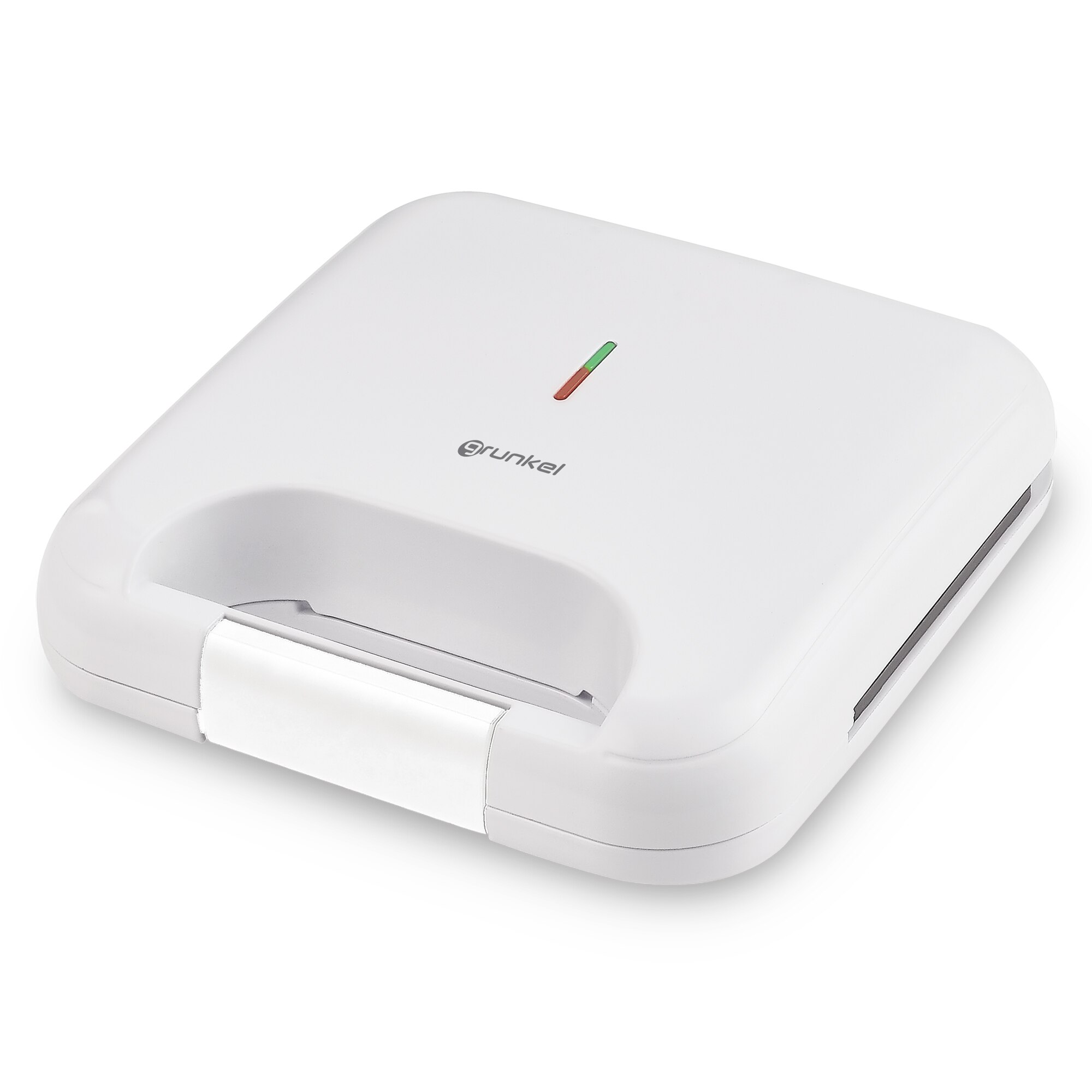 Grunkel, SAN-13GR, Sandwichera Grill sin Corte Antiadherente, Fácil Limpieza y Tacto frío, potencia 750W, color Blanco
