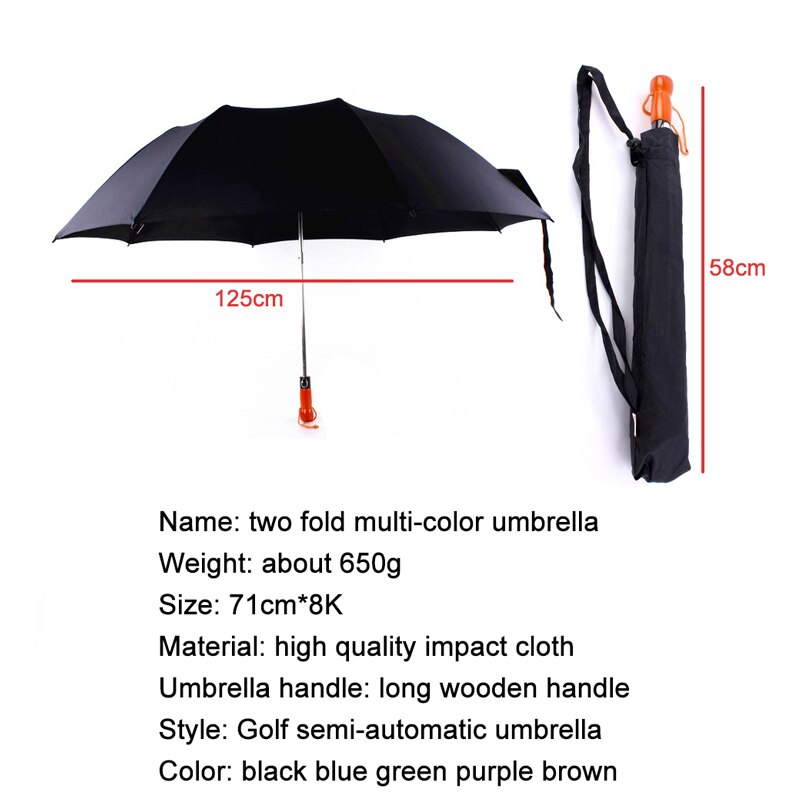 EasyZreal Nuovo Grandi Ombrelloni Uomini Automatico Ombrello Antivento Pioggia 2 Pieghevole Di Legno Lungo Manico Pesca Maschio parasole per Il Regalo Uomo