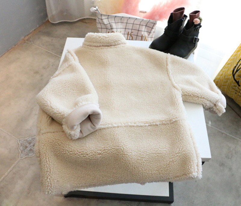 Ragazza di modo di autunno del cappotto di inverno Del Han versione agnello di peluche cappotto lungo di spessore