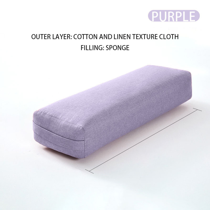 Katoen En Linnen Textuur Vierkante Yoga Kussen Spons Voering Fitness Hoge Elastische Yoga Mat Yoga Mat Yoga Accessoires Yoga Pijler: Purple