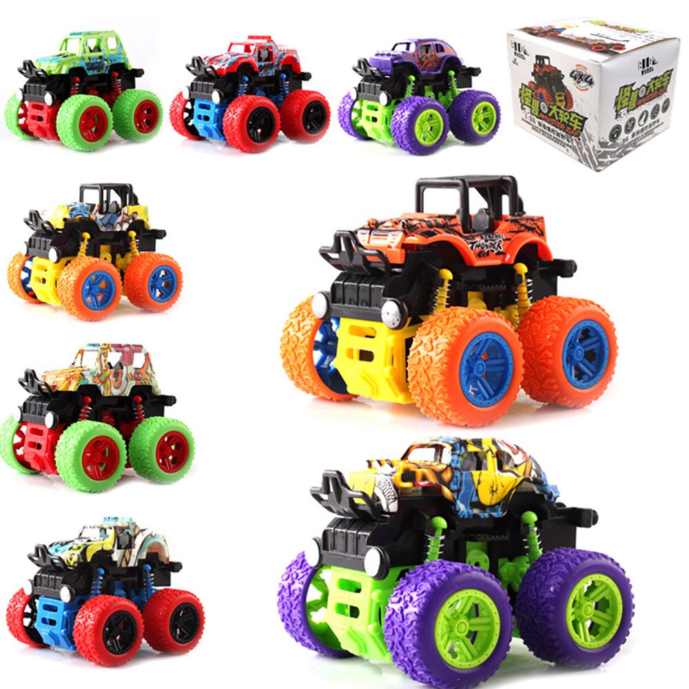 15 Styles Toys Car Mini Inertial Off Road Vehicle Pull Back Children Shock Plastic Friction Stunt Car For Kids Toys Car