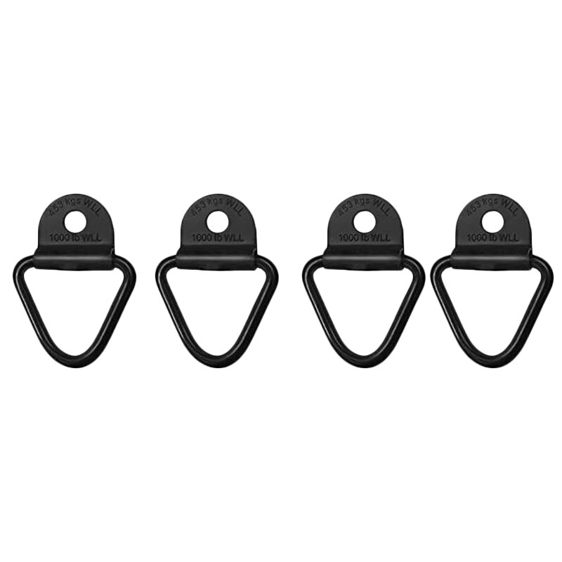 4X Black Bolt-On D-Ring 2 Inch Cargo Strap Tie Down Flatbed Truck Trailer Rings Trucks
