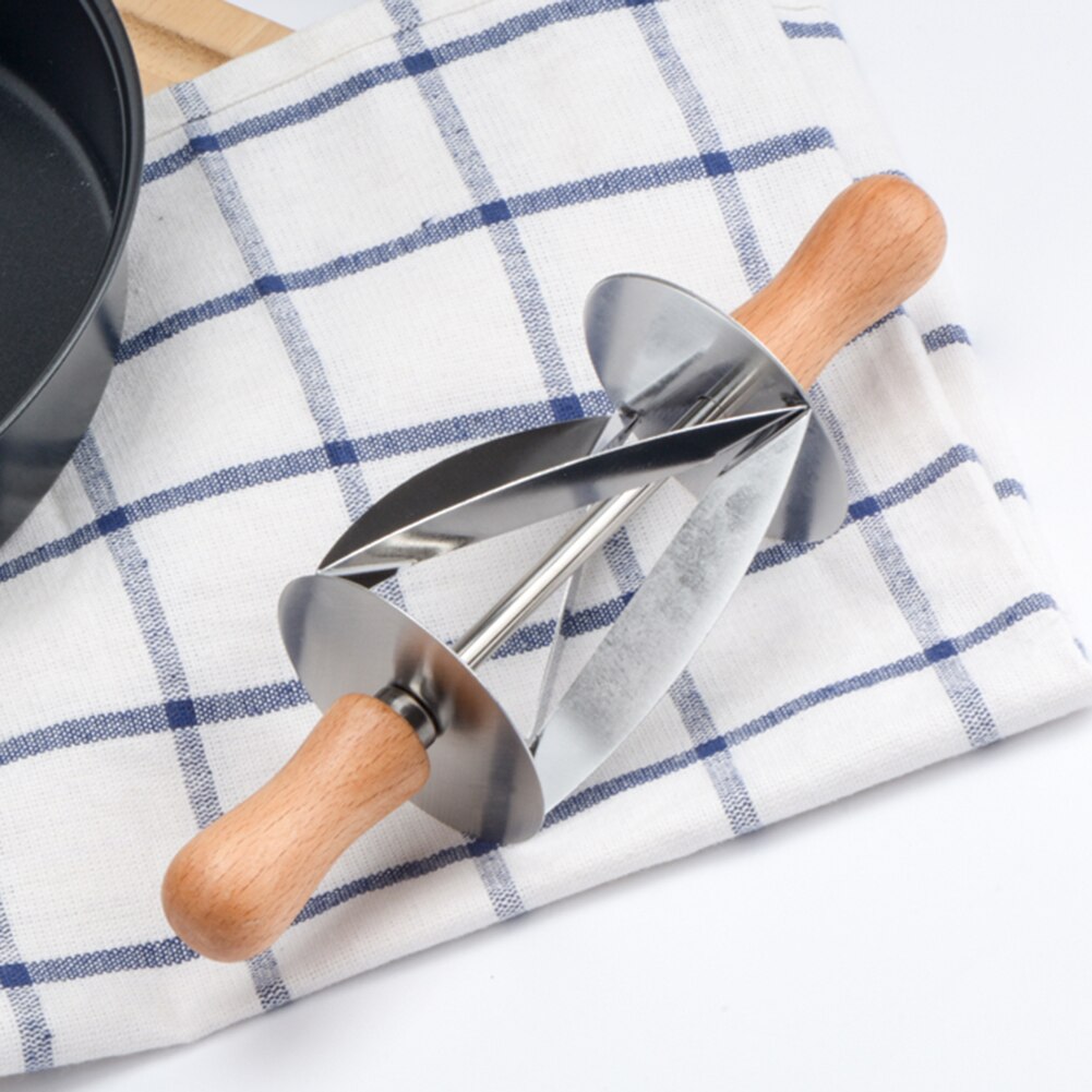 Stainless Steel Rolling Cutter Baking Croissant Dough Pastry Bread Wheel Tool