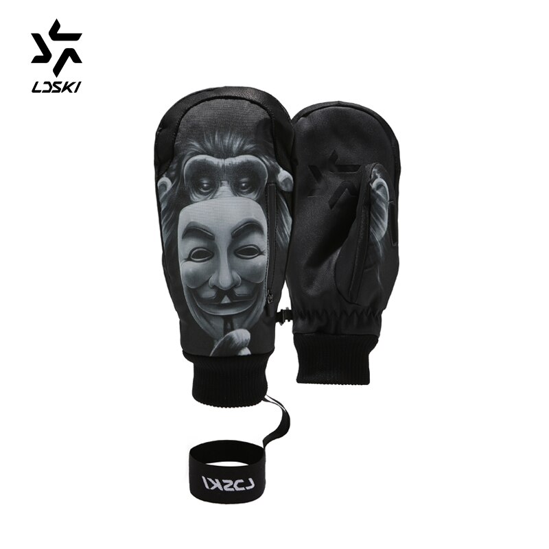 Skivanter ldski rely serie skihandsker snowboardhandsker letvægts vandtætte tommelfinger snevisker blødt for strikke manchetter: Maske n abe stole / Xl