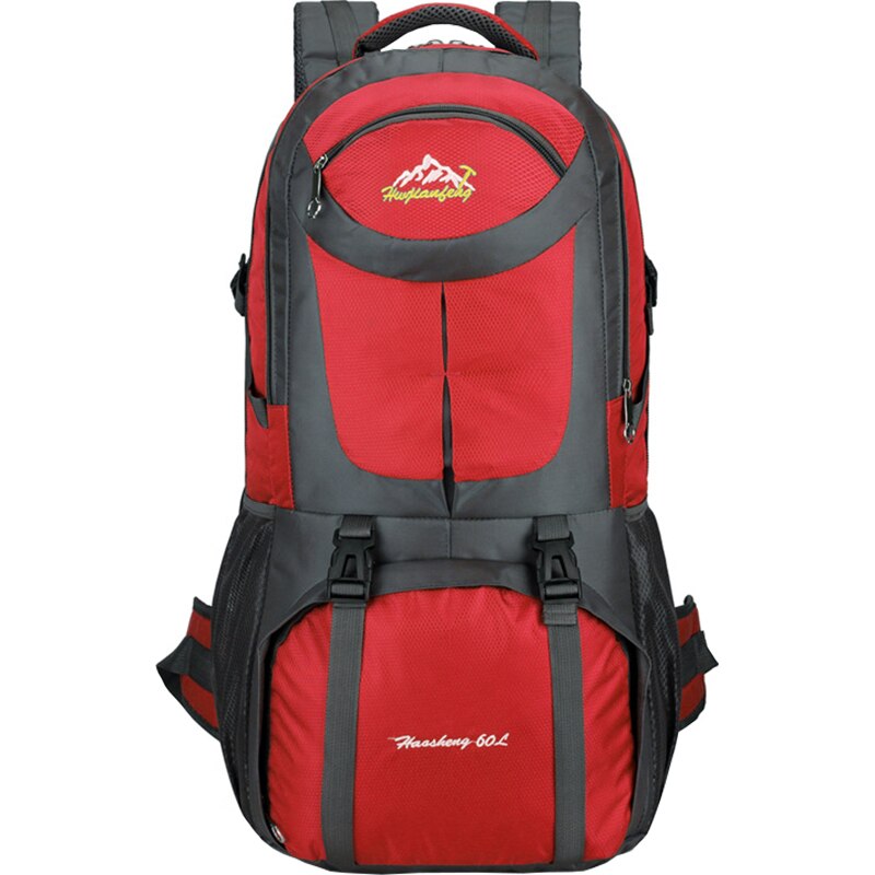 60L Outdoor Long Distance Trip Shoulders Bag Cycling Backpack Mountaineering Camping Travel Knapsack Climbing Hiking Rucksack: Red bag only