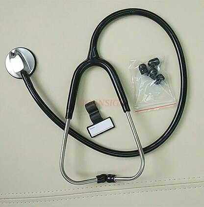 Caja de de estetoscopio trasero de plata de lujo para niños y adultos, auricular universal de un solo tubo
