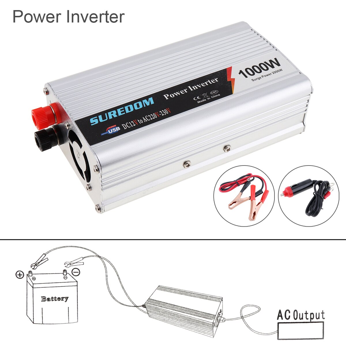 USB150W Home Car Power Inverter Converter DC 12 V 220 V Car Battery Charger Adapter Car Power Supply