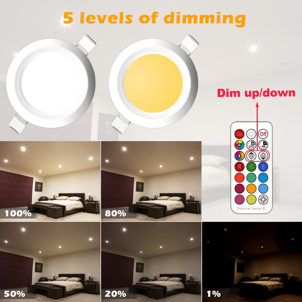Dimbare Led Spot Light 7W Ronde Downlight Rgb Verzonken Plafond Lamp 220V 110V Rgbw Kleur Veranderende Led verlichting Voor Slaapkamer