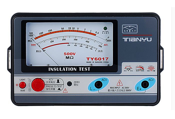 Ty6017 500v isolationsmodstandsmåler, analog isolationstester ,0.5-1000m.
