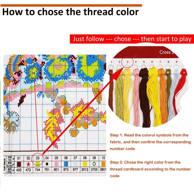 DIY Cross-Stitching with Pre-Printed Patterns for Beginner Kids Adults Cross Stitch Stamped Kits, Embroidery Crafts Starter Kits