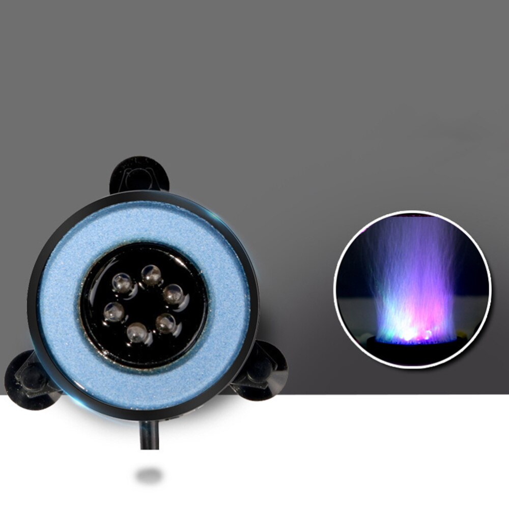 LED Aquarium Fish Tank Light Air Bubble Lights Submersible Underwater Lamps Colorful Waterproof Light Round Disc Light with US