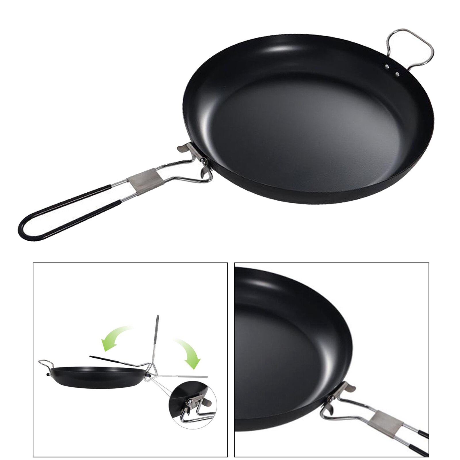 Camping Kookgerei Koekenpan Grillen Pan Vouwen Handvat Draagbare Kamp Pan Koken Apparatuur Voor Outdoor Wandelen Picknick Non-stick