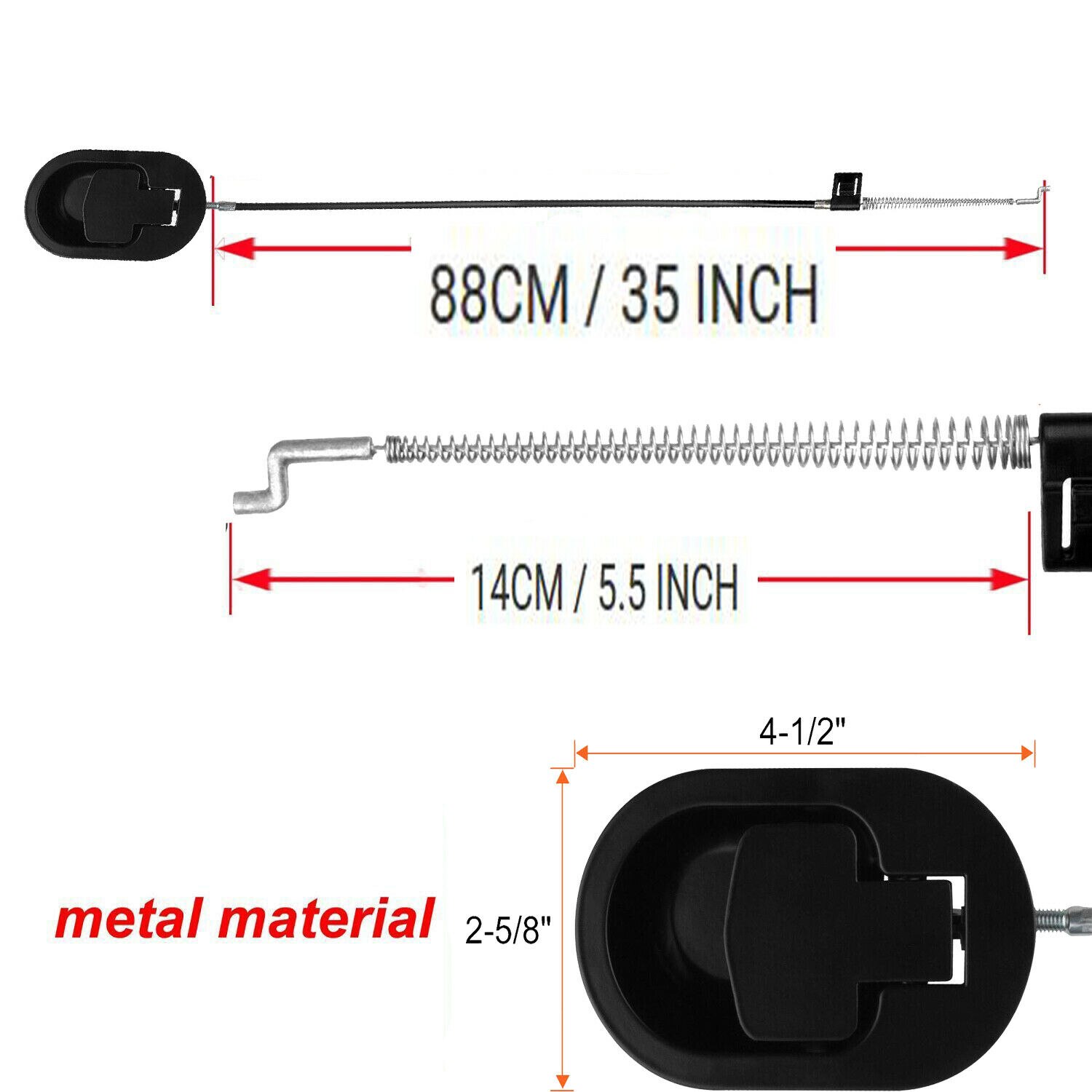 Universal Metal Pull Recliner Lever Handle & Cable for Most Brands Couch Chair