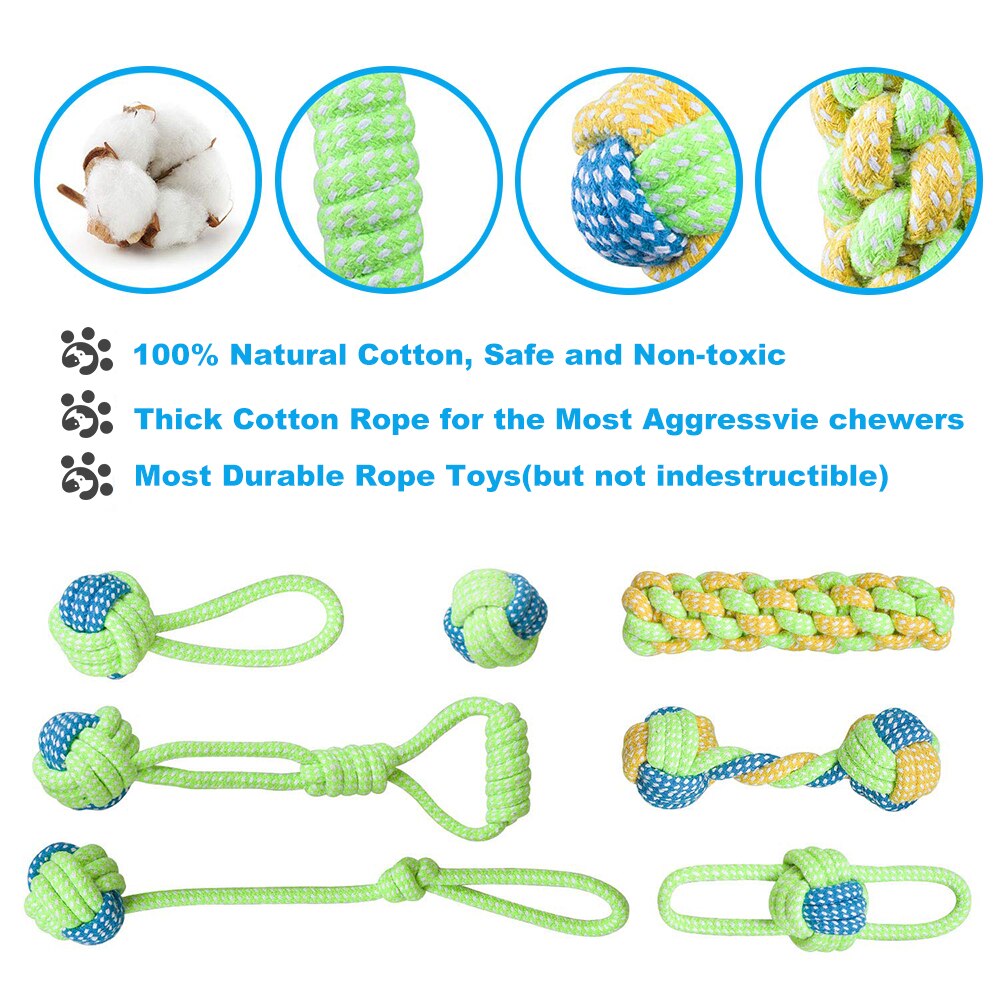 Juguete de cuerda para perros pequeños y medianos, pelota de entrenamiento al aire libre para limpieza de dientes, juguete interactivo con nudo, TY0078