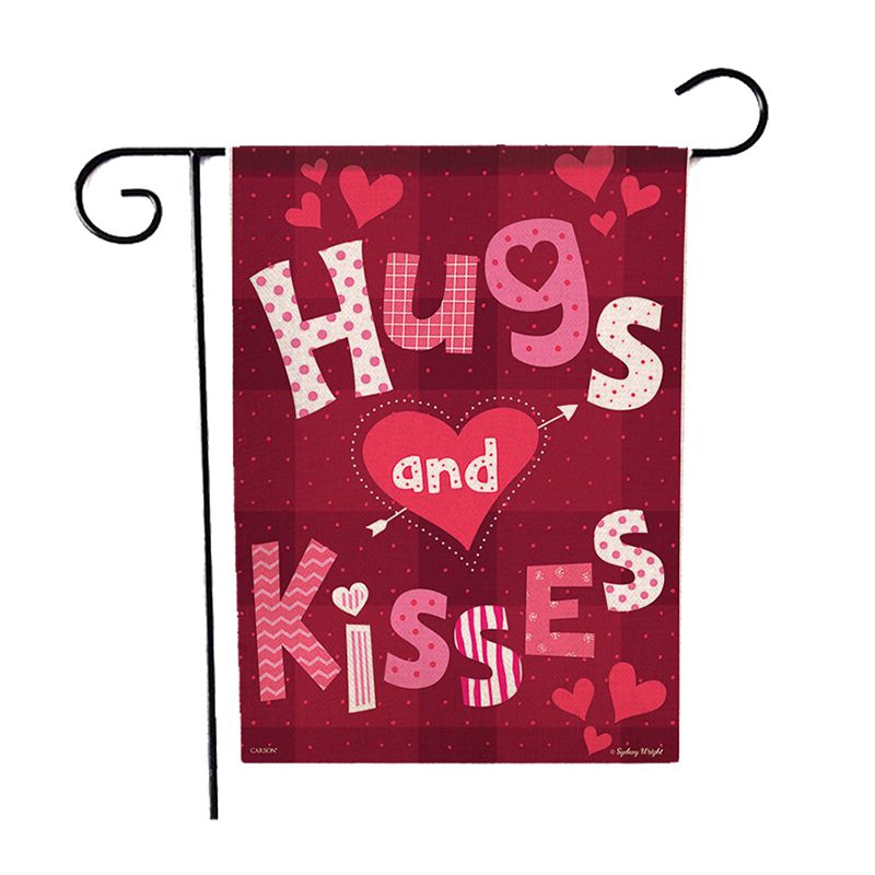 Hjem havehjerter 12.5 x 18 tommer dekorativ kærlighed valentinsdag velkommen haven flag bryllupsfest hængende dekorationer 2: A12