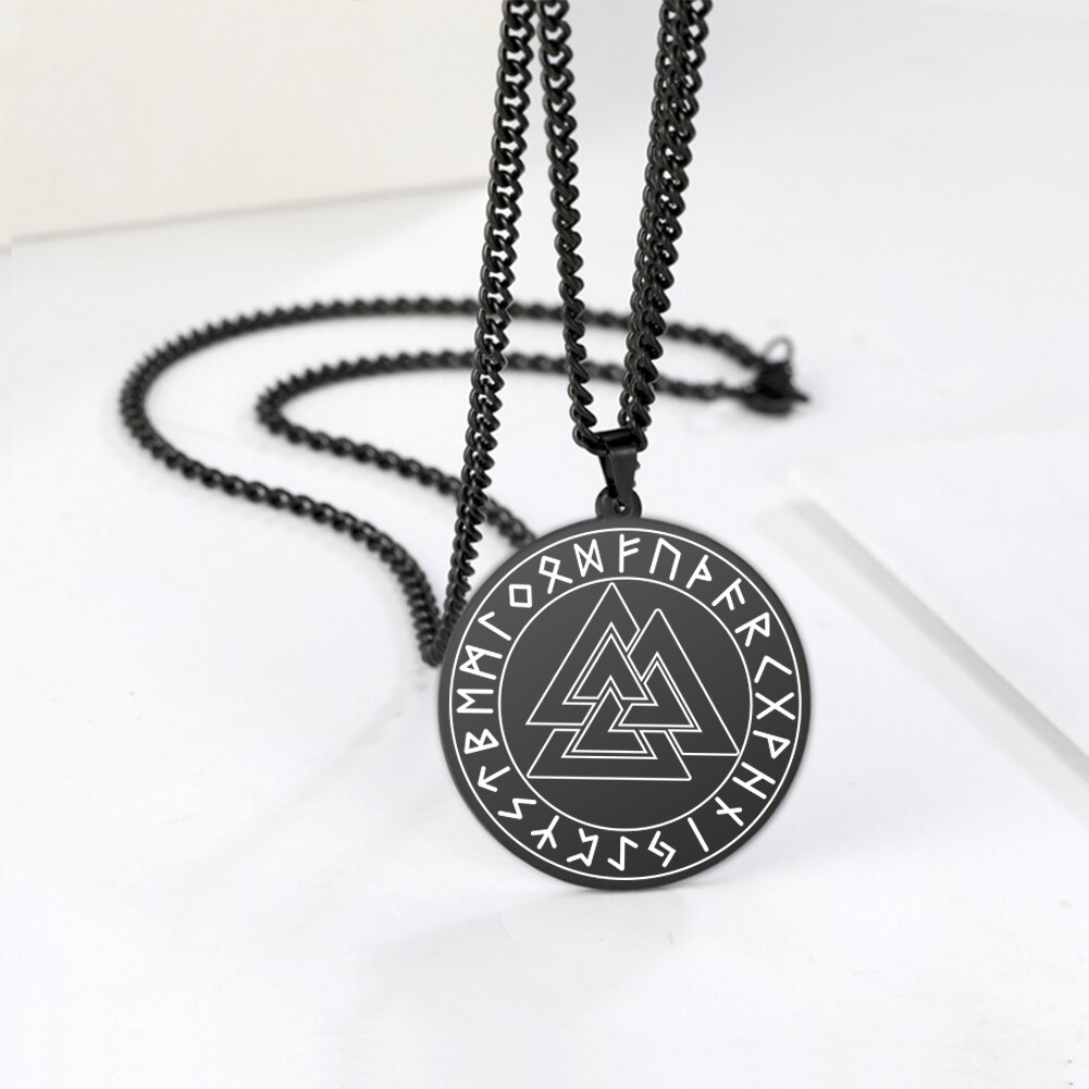 Wicca 7 Archanges Sceau Charme Colliers Hommes Femmes Witchcra Pentagramme Pendentif Surnaturel Amulette Magique Protection Talisman: 04 Black Necklace