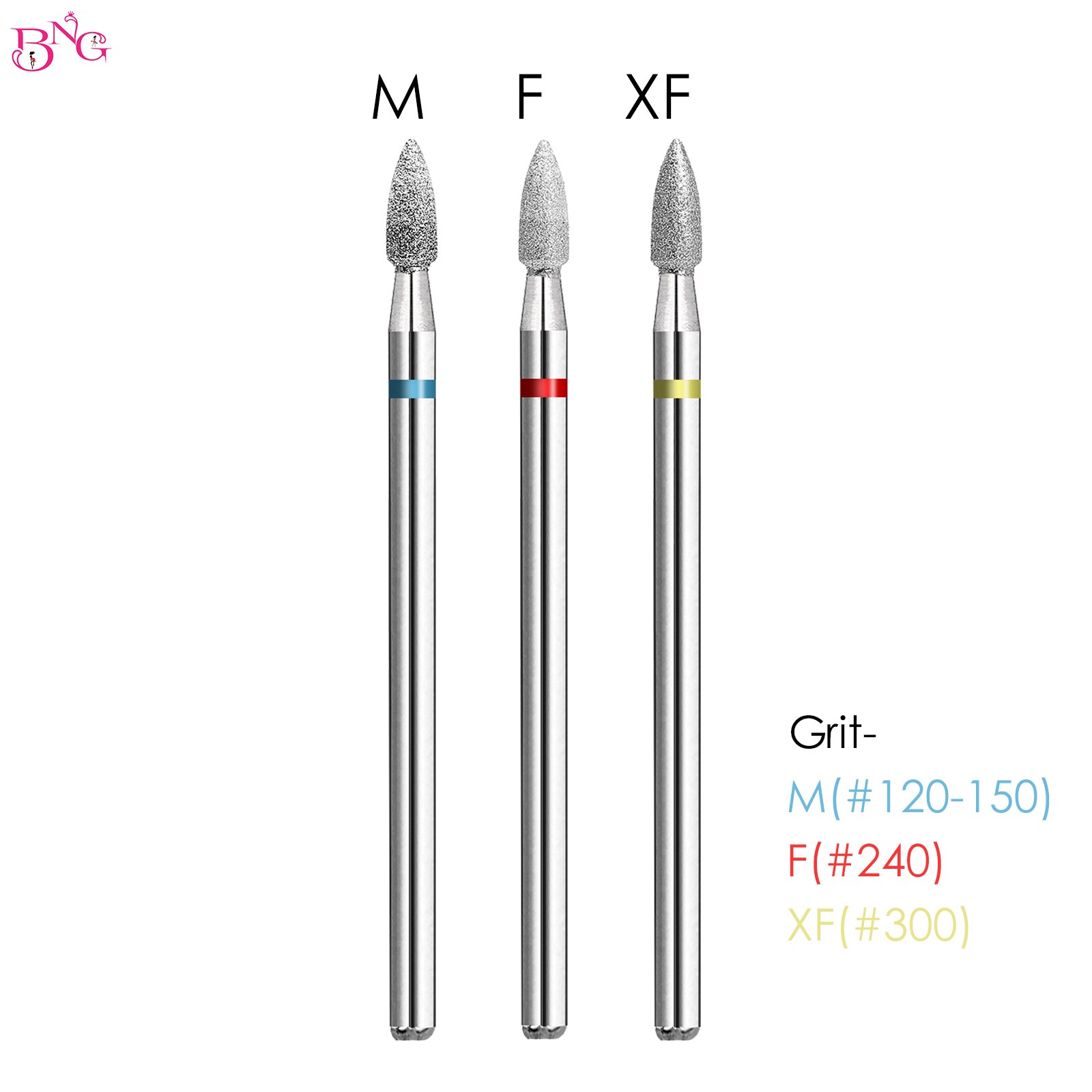 BNG Cone Diamond Nail Drill Bit Rotary Electric Manicure Drills Milling Cutters Bits for Cuticle Remove Tools Accessories