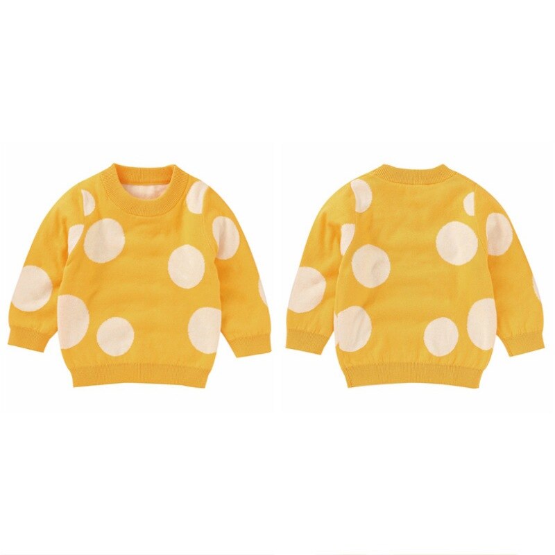 Pull en coton tricoté pour bébé garçon et fille, vêtement d'extérieur, , décontracté, imprimé à pois, automne