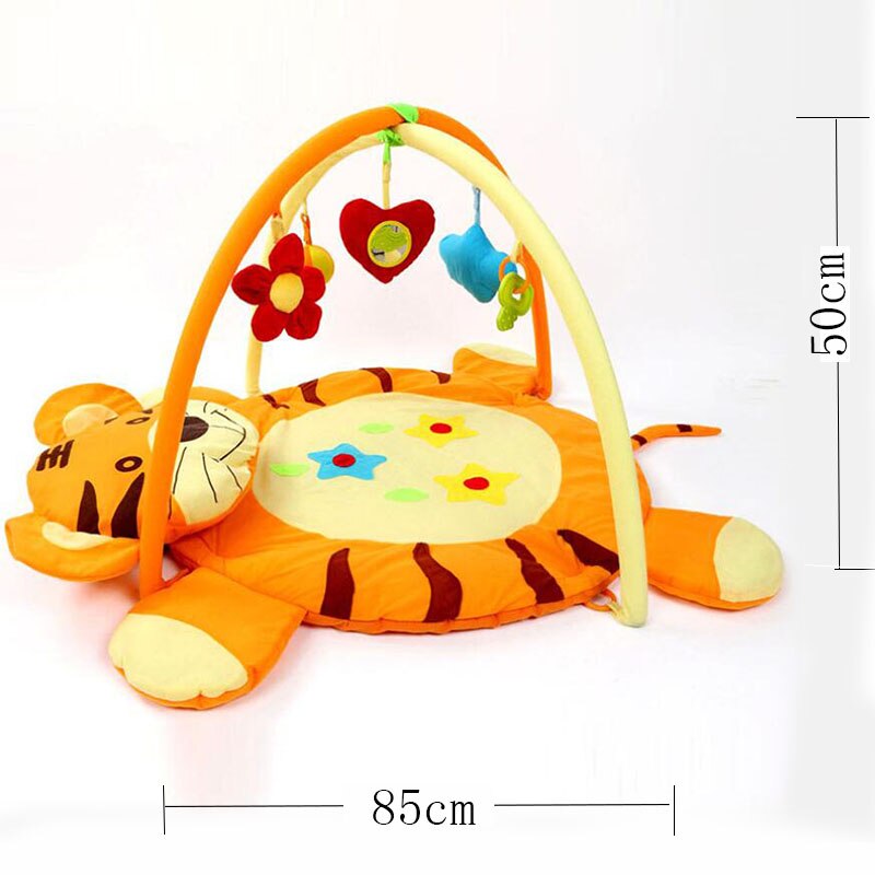 Cartoon Baby Activiteit Gym 0-12M Speelkleed Gym Fitness Rack Kids Rug Dieren Pad Speelgoed Kruipen Katoen tapijt Spel Met Rammelaars: tiger