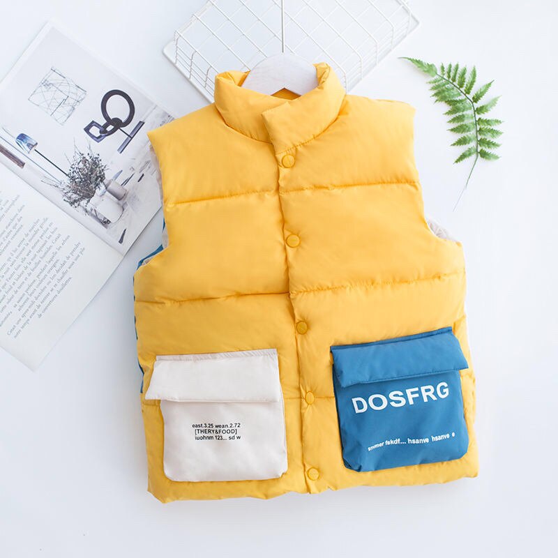 Kinderen Beneden Katoenen Vest Voor Jongens En Meisjes Kleuraanpassing Vest Voor Kinderkleding Geel: YELLOW / 130