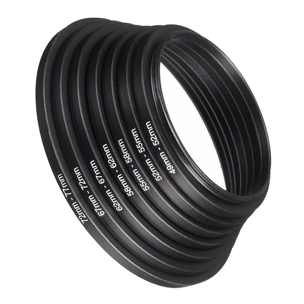7pcs Camera Mini Photography Ring Adapter 49 77mm Practical Outdoor Step Up DSLR Durable Lens Filter Aluminum Alloy