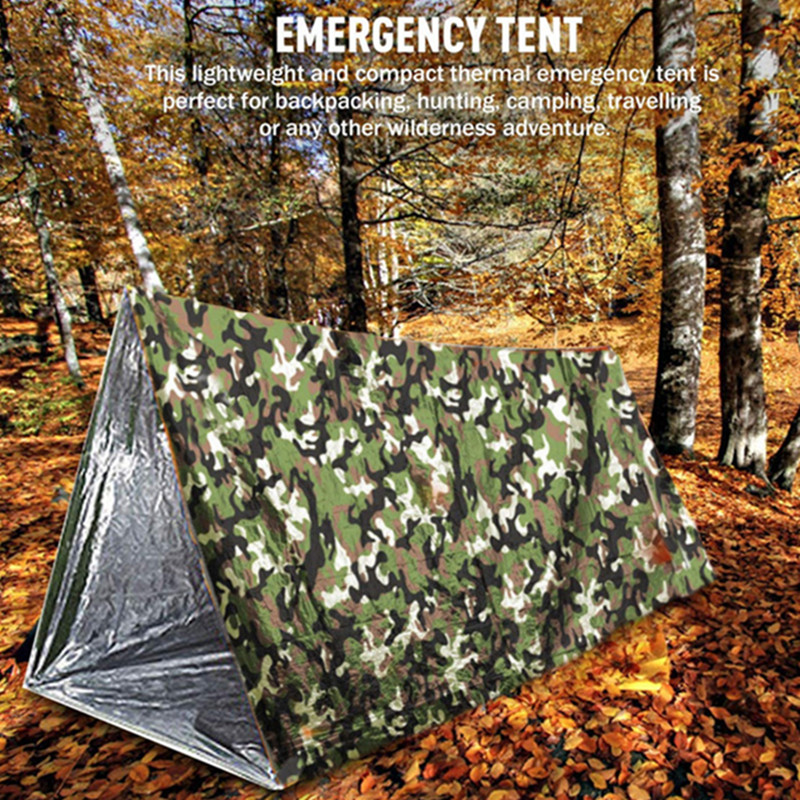 2-4 Person Mylar Emergency Tube Tent Shelter Survival Tent Lightweight Waterproof Thermal Emergency Blanket for Camping Hiking