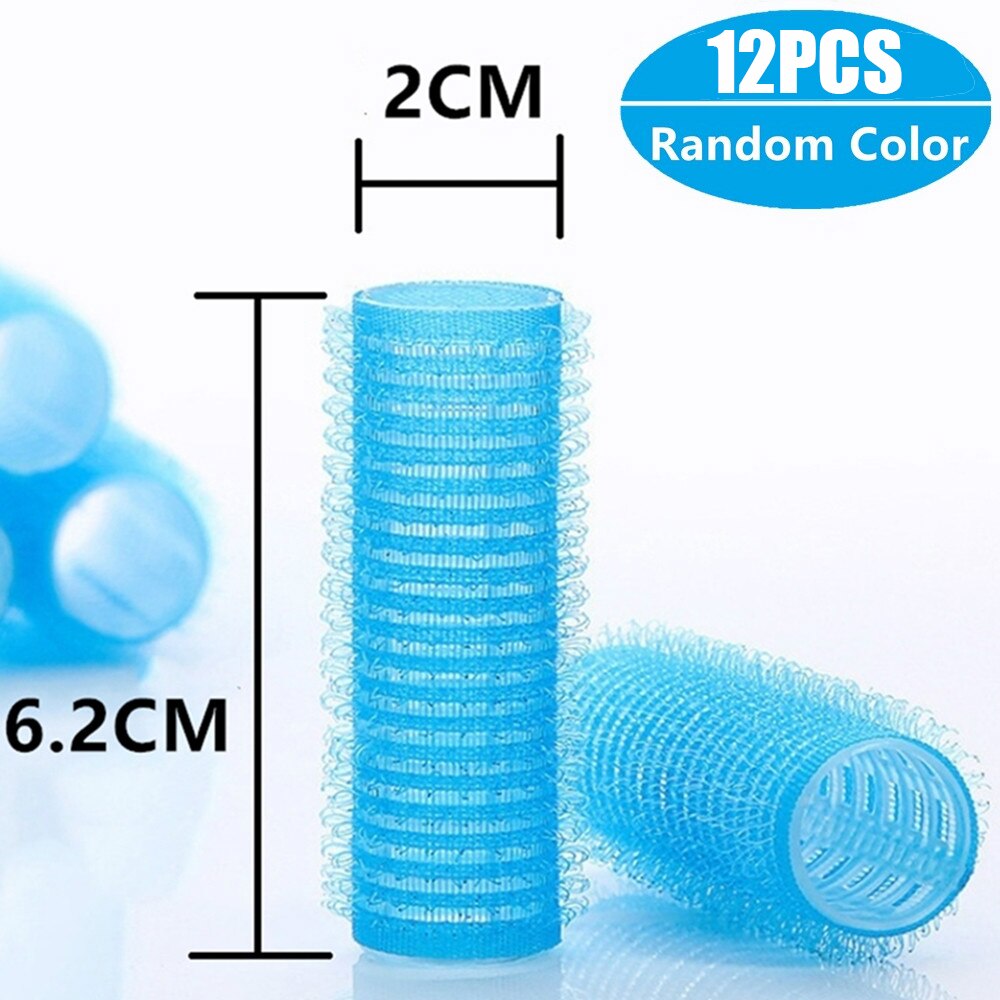 Jumbo taille cheveux rouleaux ensembles 12 Pack auto Grip Salon de coiffure bigoudis bigoudis bricolage bouclés coiffure rouleaux espiral: 2cm x 12pcs