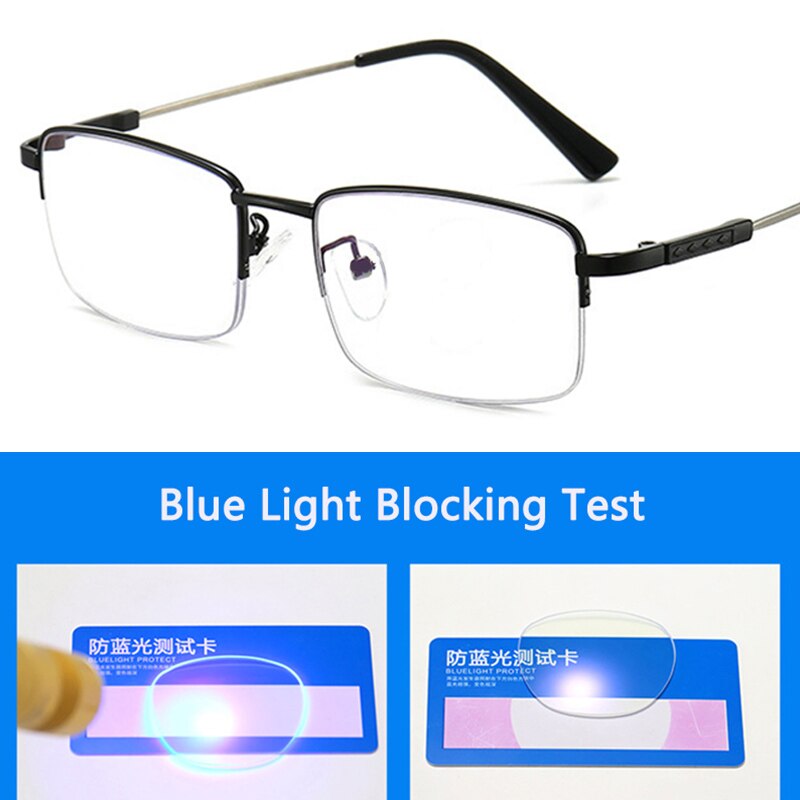 Multifocale Progressieve Leesbril Voor Mannen Vrouwen Anti Blauw Licht Anti-Vermoeidheid Presbyopie Vergrootglas Half Frame 1.5 2.0 2.5