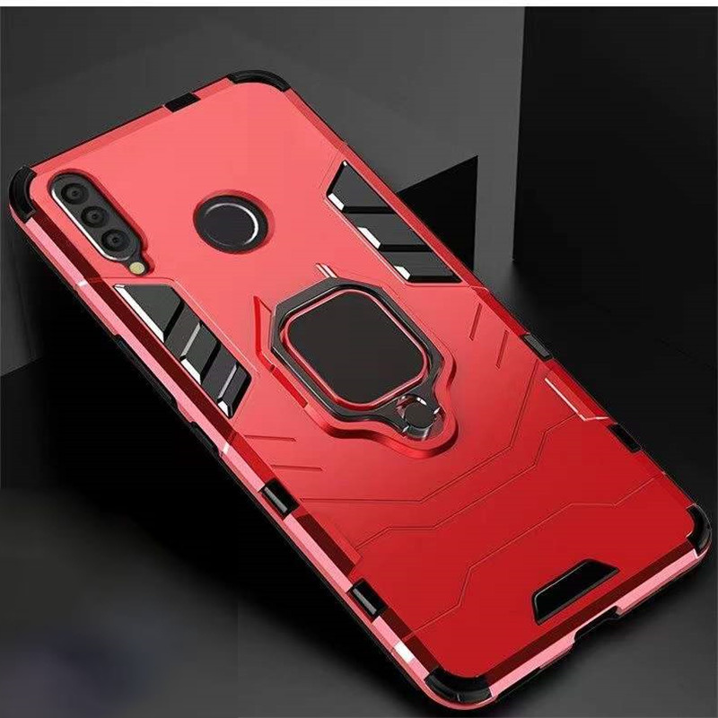 Voor Honor 20 Lite Case Voor Honor 20 Lite MAR-LX1H Armor Cover Finger Ring Holder Case Voor Huawei Honor 10i 10 Ik Shockproof Cover: Honor 10i / Red