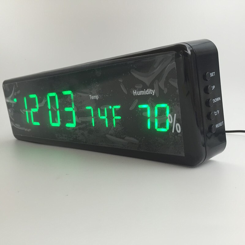 Big Number Large LCD Digital Wall Clock Multi-function Electronic Bedside Table Clock Desk Alarm Clock With Temperature Humidity