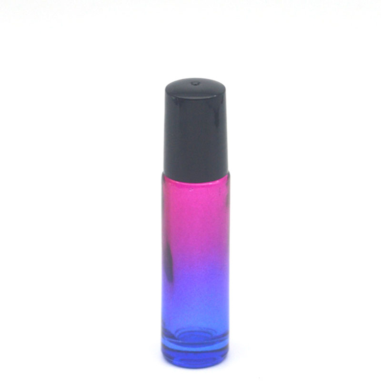 3 pièces dégradé coloré 10cc épais verre rouleau bouteille vide parfum huile essentielle Test bouteille 10ml Roll-On flacon: C1