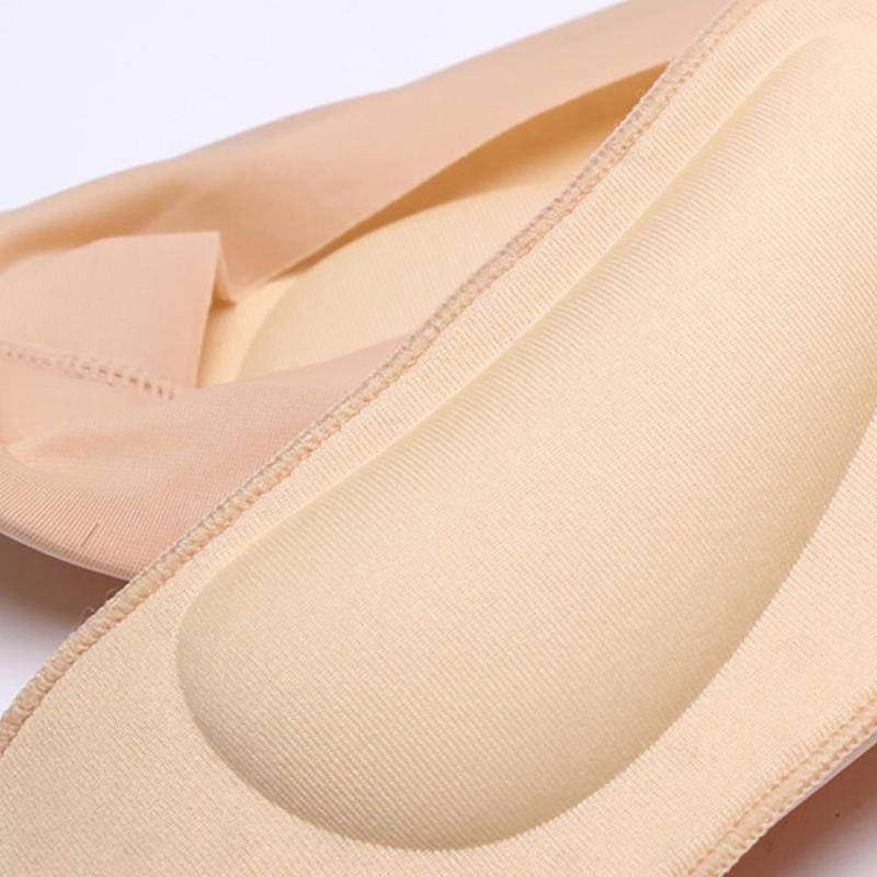 Calcetines 3D para mujer, 1 par, masaje cuidado de la salud, calcetines de seda helada, boca superficial, pantuflas invisibles de Gel de sílice