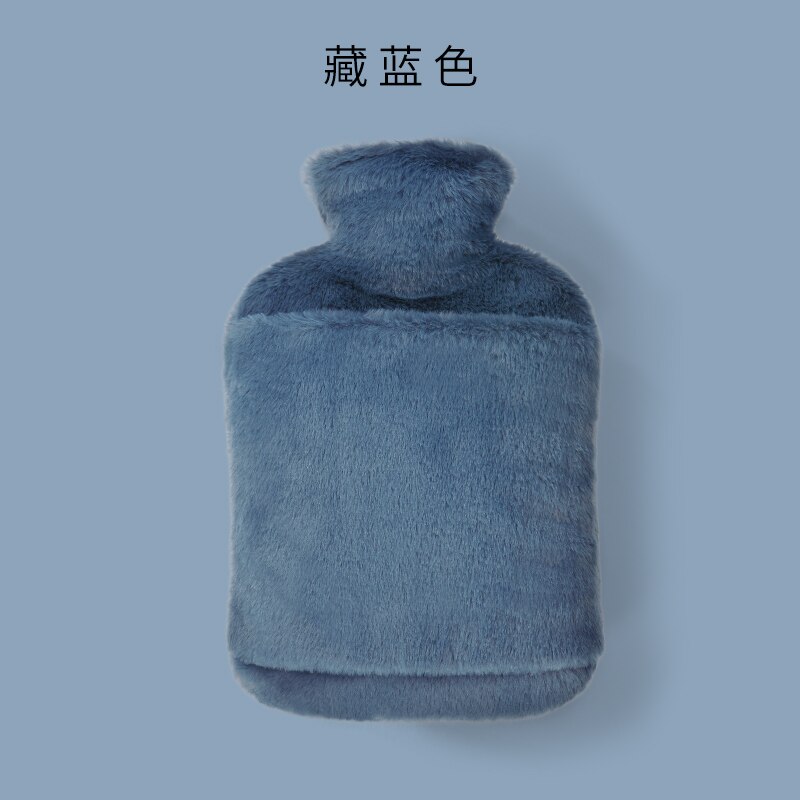 Couverture moelleux Bouillotte chauffe-eau dessin animé 2 litres mignon bouteille d'eau filles Kawaii Bouillotte Peluche mains chauffe EA6RSD: Navy blue 2L