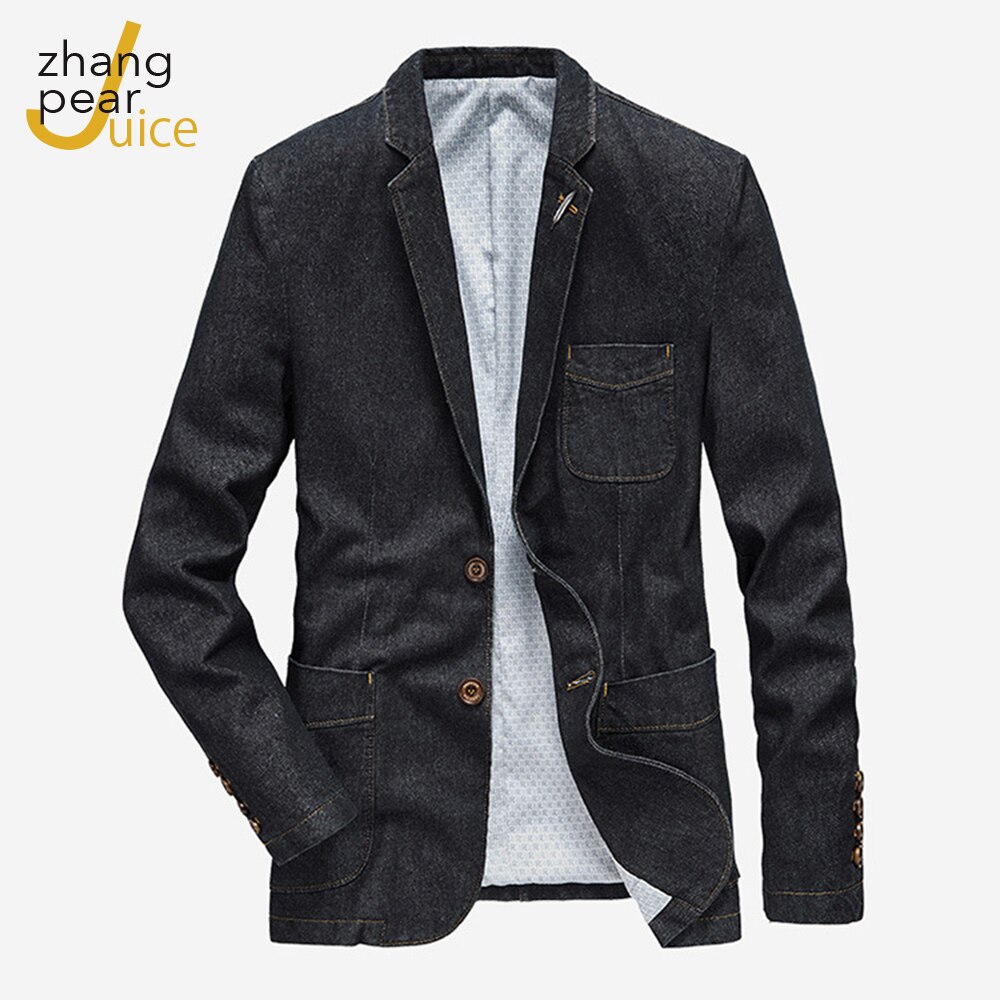 Mens Denim Blazer Men Vintage Suit Jacket Male Blue Coat Denim Jacket Men Slim Fit Jeans Blazers Outwear