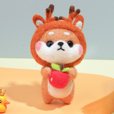 DIY Needle Felting Kit Needle Crafts Wool Felting Animals Kit DIY Handmade Non Finished Dog Handcraft with Needle Tool: No.3