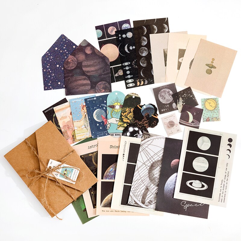 30 unids/lote decorativo Vintage Scrapbooking material DIY conjunto diario álbum Retro etiquetas Collage material de papel hecho a mano artesanía: F