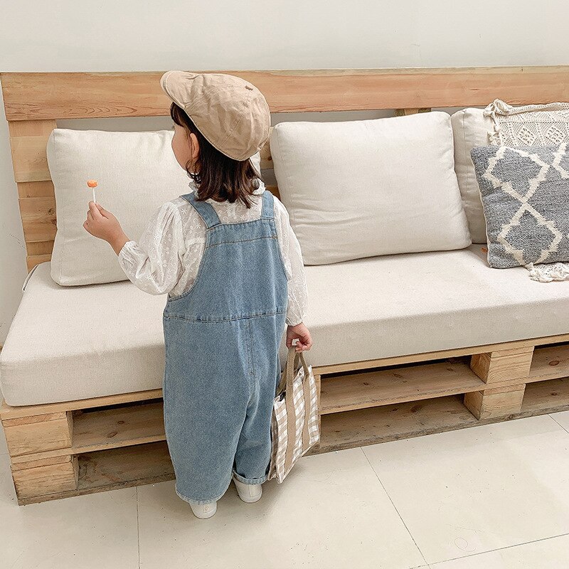 Garçons mignons filles salopette en Denim en vrac enfants pantalons en Denim décontractés pantalons enfants salopette en Denim