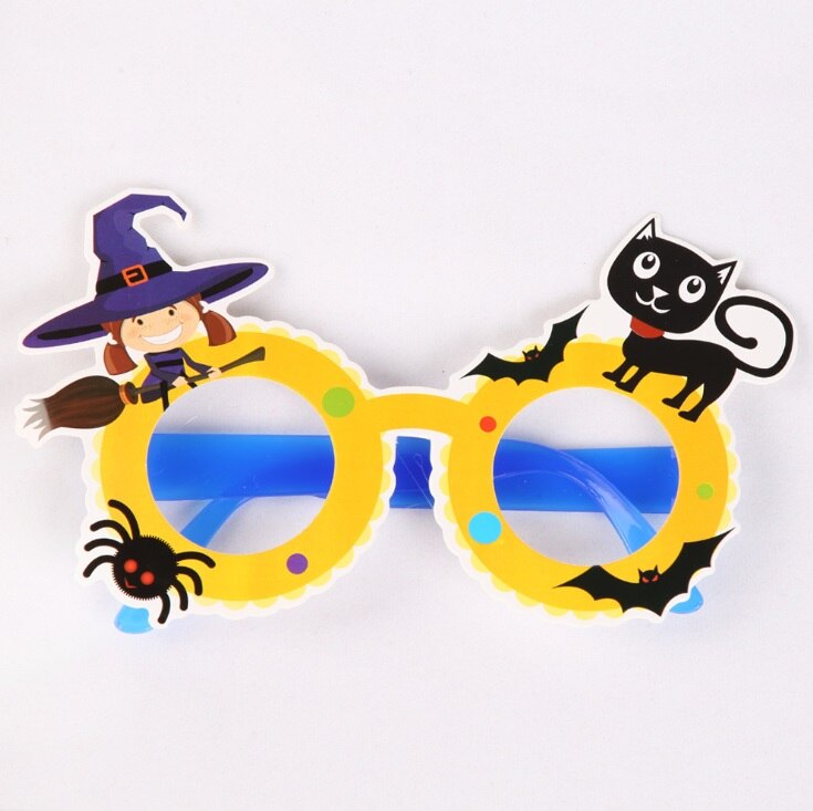 12PCS Christmas Halloween Children's Decoration Glasses Party Glasses Costume Party Eyeglasses for Baby Boys Girls: Yellow witch