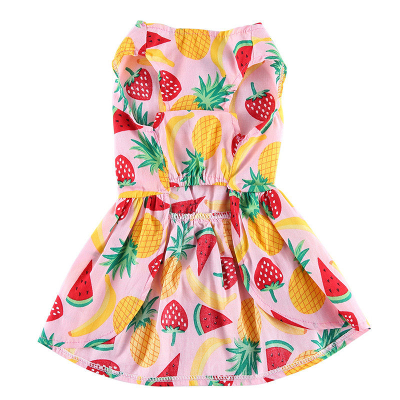 Pet Spring And Summer Fine Fruit Print Dog Costumes Pet Dog Skirt Pet Dresses For Small Large Dog Bubble Skirt Stripe Lace A1