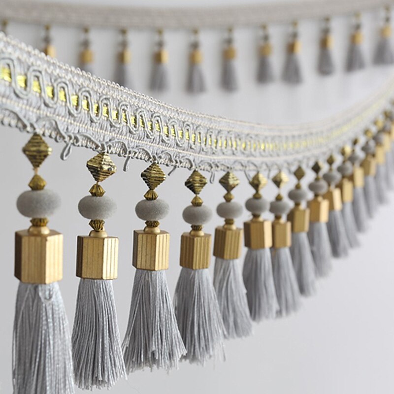 3M Kwastje Kralen Fringe Rand Gordijn Accessoires Trim Kant Boho Bekleding DIY Party Opknoping Ring Koorden Ambachten Naaien Decor: MULTI