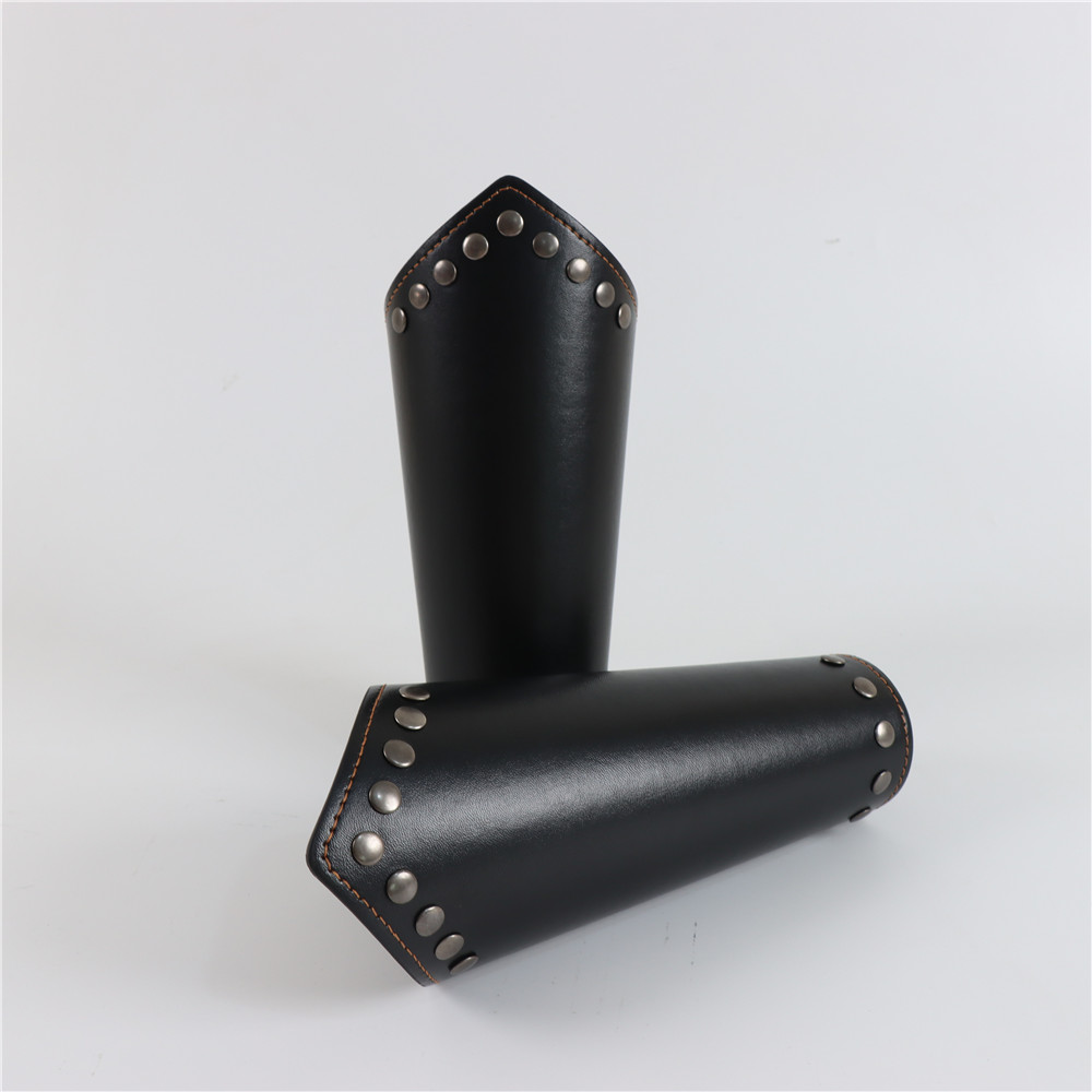 Men Medieval Cosplay PU Leather Armor Arm Warmers Lace-Up Viking Pirate Knight Gauntlet Wristband Bracer Steam Punk Accessories