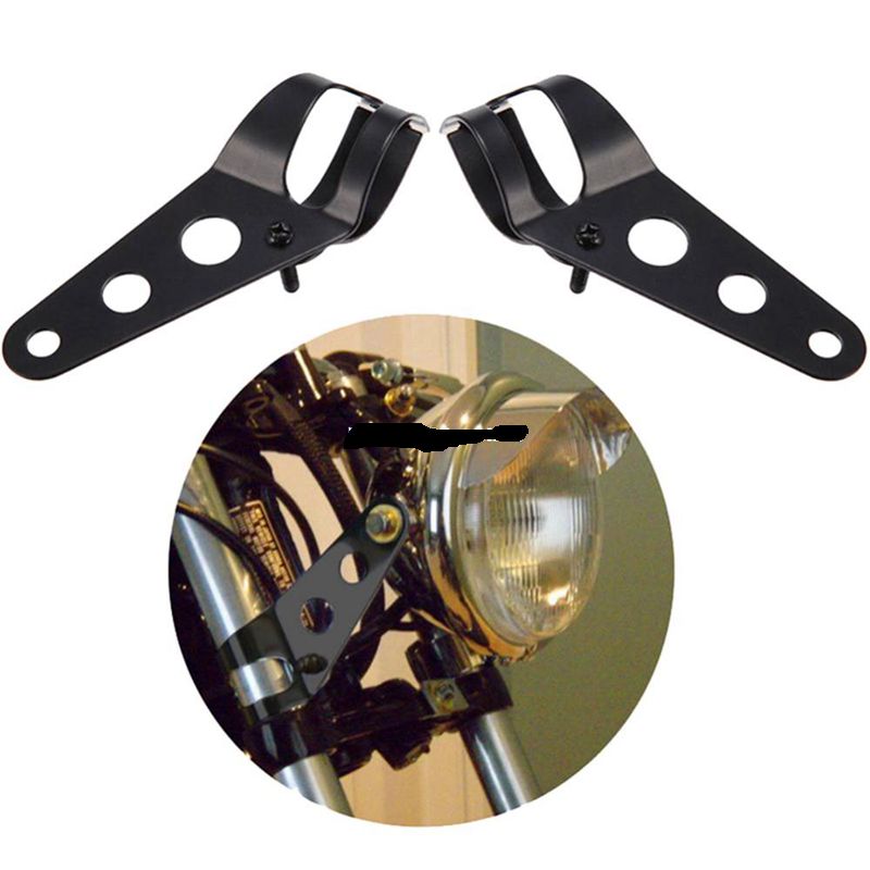 Support de phare de moto en acier inoxydable | 28-43mm 1 paire, Support universel de montage pour Harley Sportster café Racer Bobber