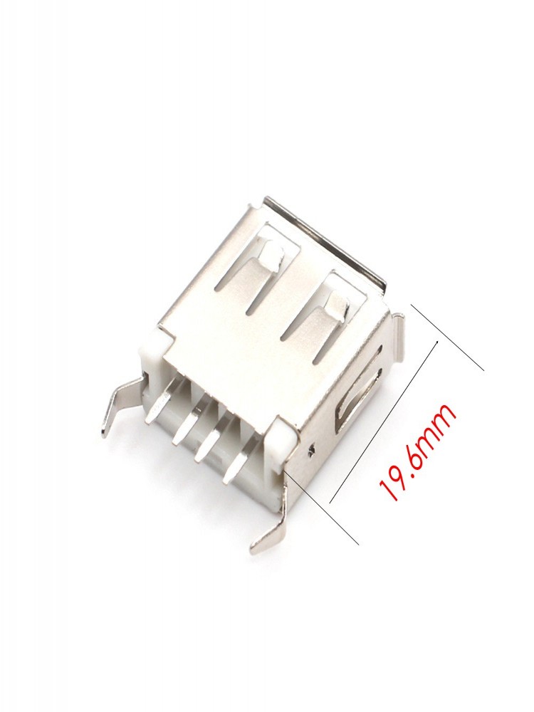 Prise USB Type A Femelle Verticale à 4 Broches, 100mm, 15mm, 180mm, 13.7mm, 17.5mm, Wild USB, 19.6 PCs, 20.5: Rouge