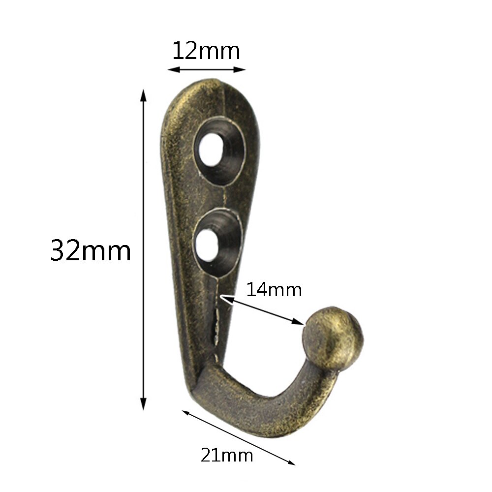 Colgador de paños Vintage, gancho de pared de bronce, rústico, perchero para llaves, bolso, sombrero, ganchos de Bata rústica, perchero para colgar en la pared, 10 Uds.