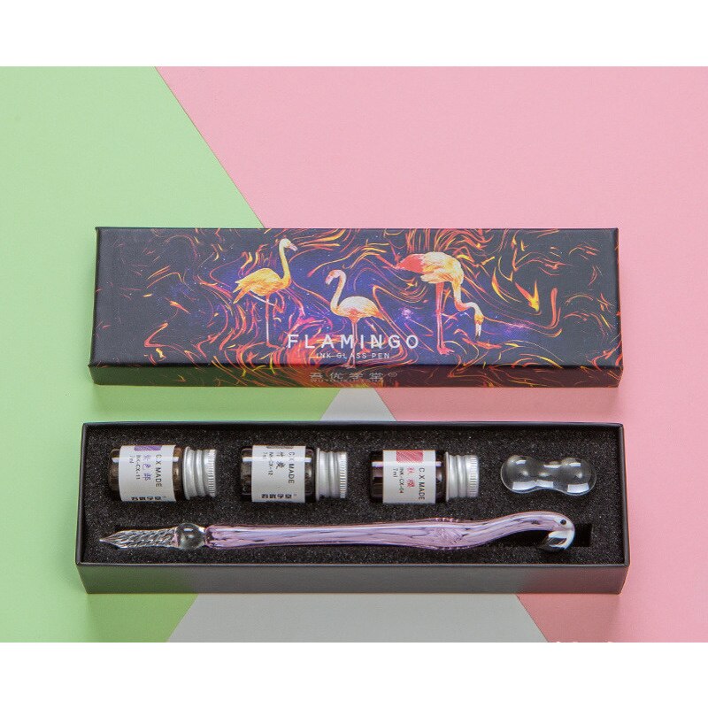 5/15pcs Glass Dip Pen In Water Pencil Color Ink Glass Signature Pencils Stationery Dip Pens And Ink Sets